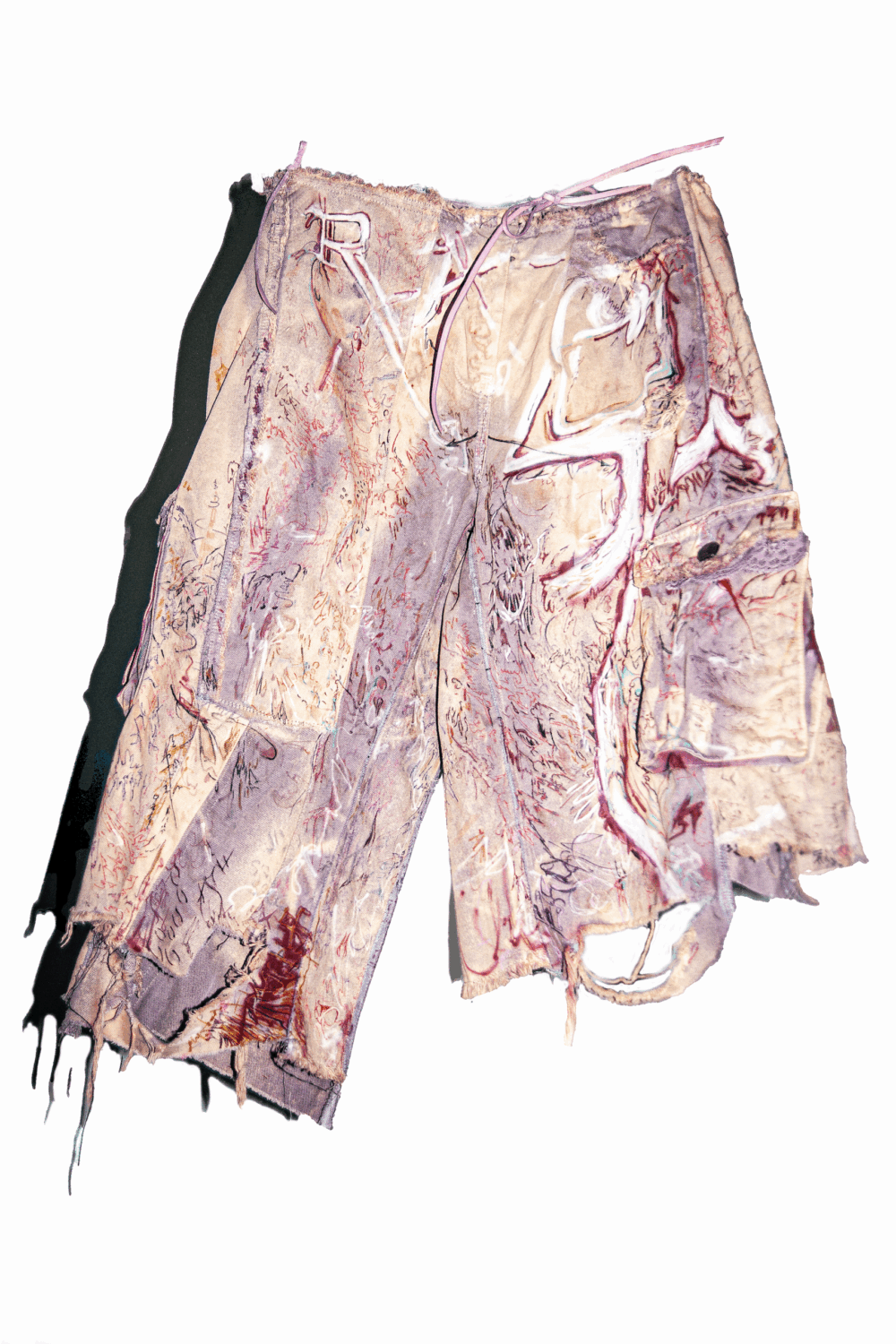 Airbrushed Denim Cargo Short