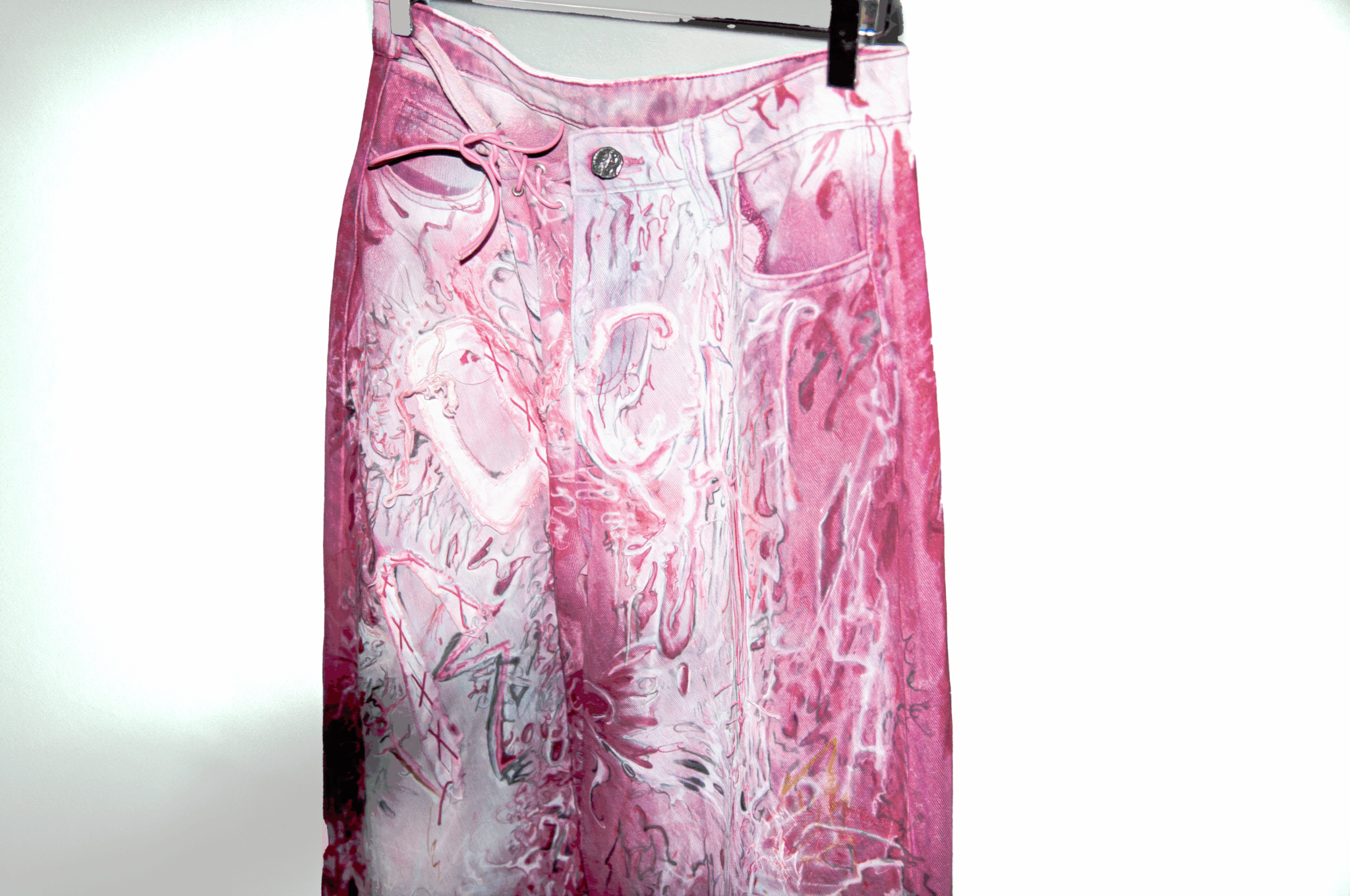'Four Castles' airbrushed baggy denim - Image 3