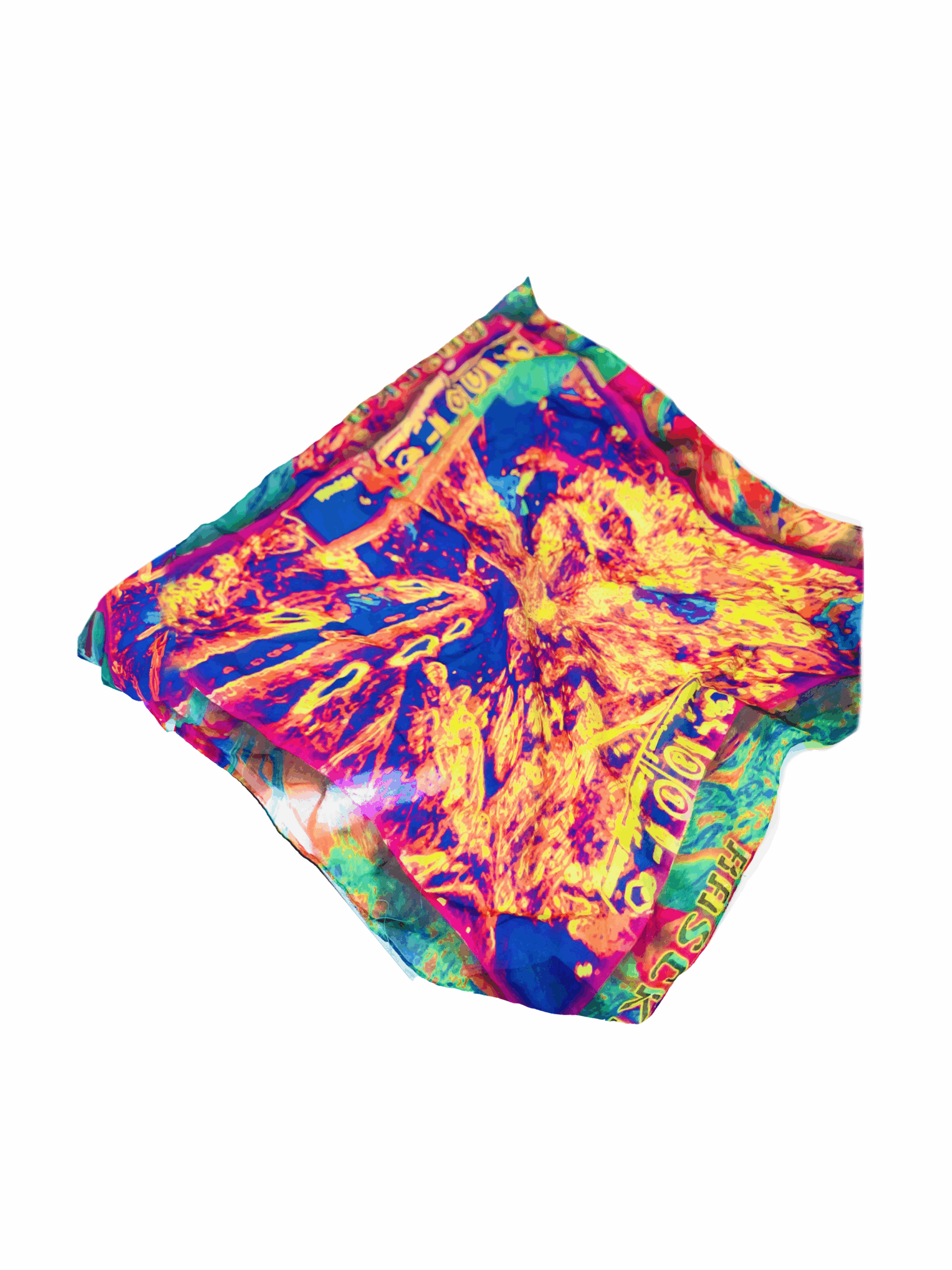 Kidney & Cacao bean print sheer silk scarf - Image 3
