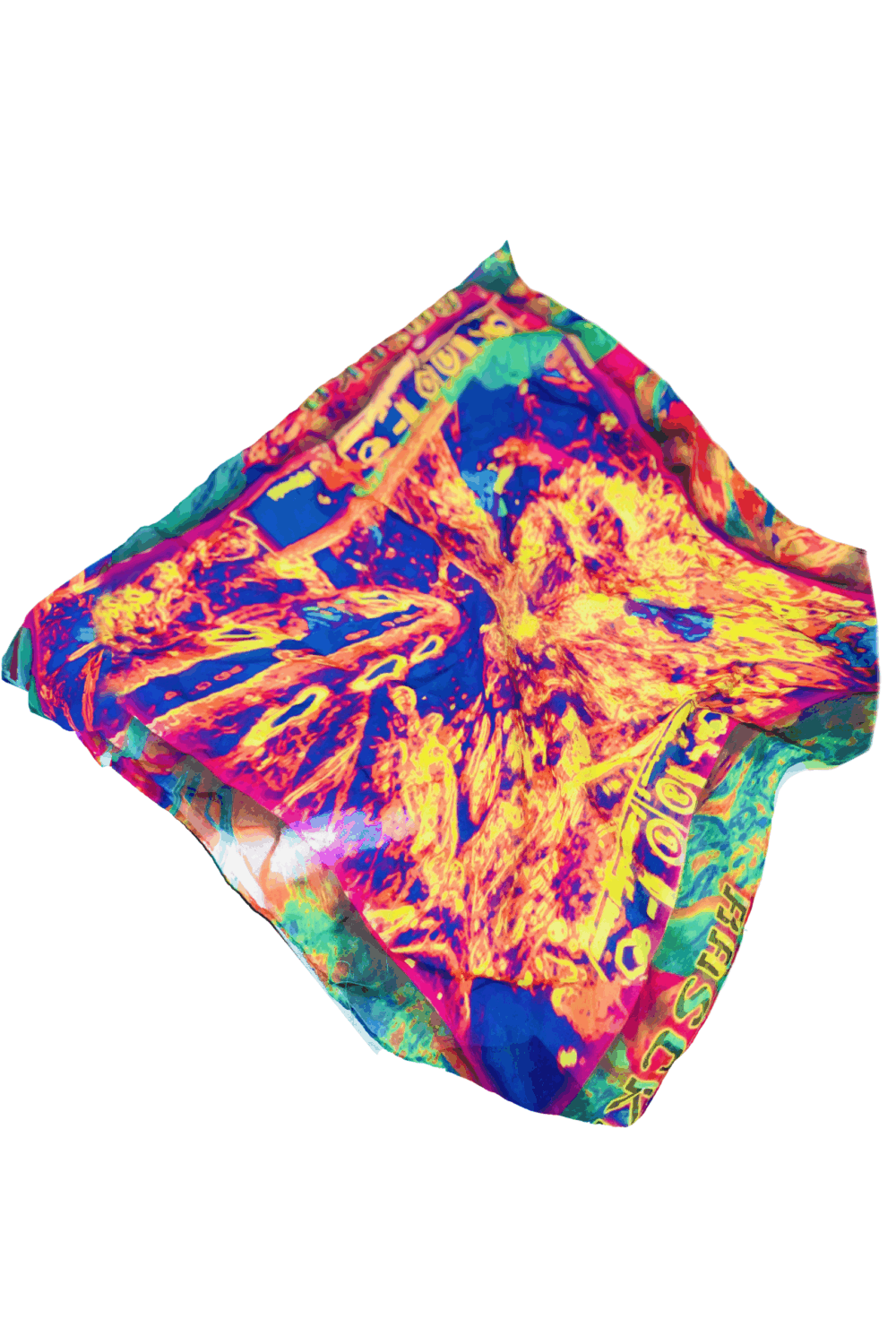Kidney & Cacao bean print sheer silk scarf