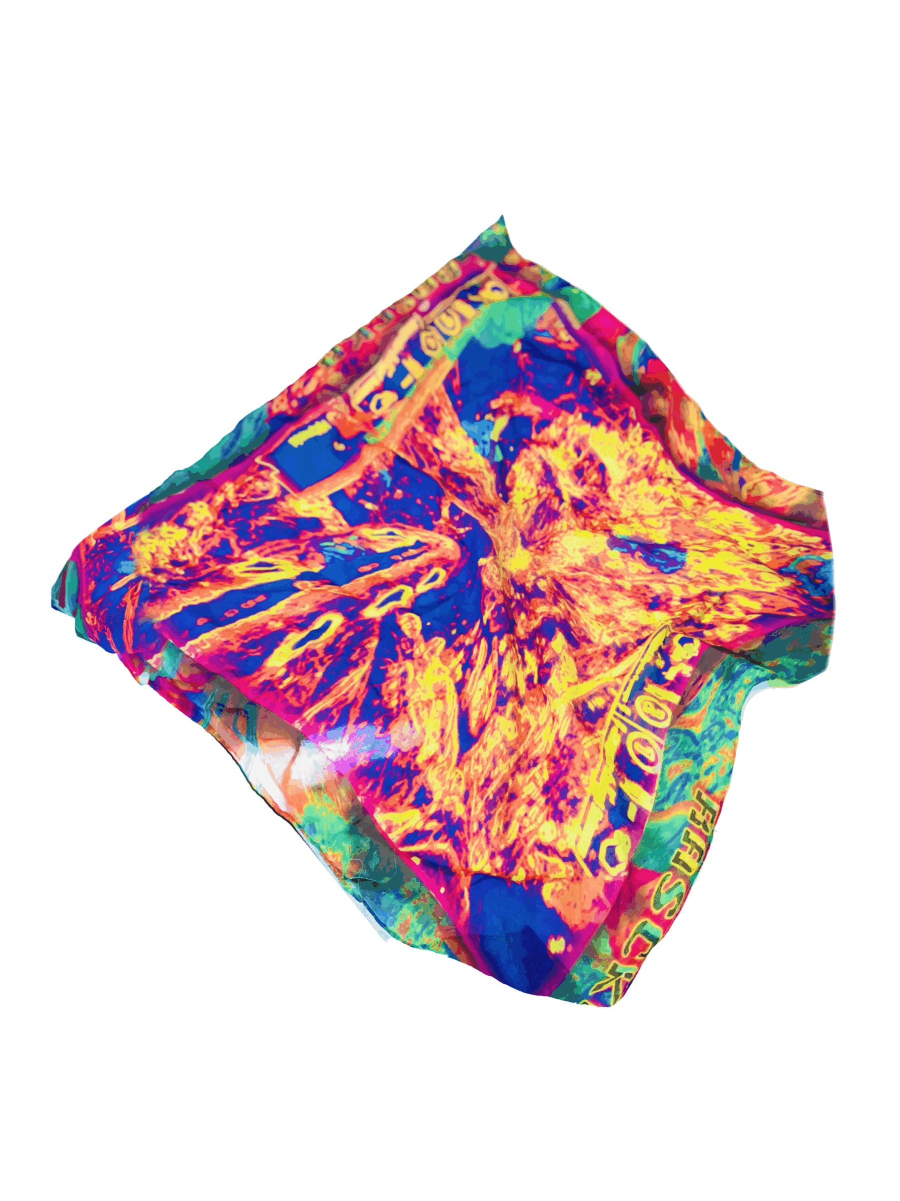 Kidney & Cacao bean print sheer silk scarf