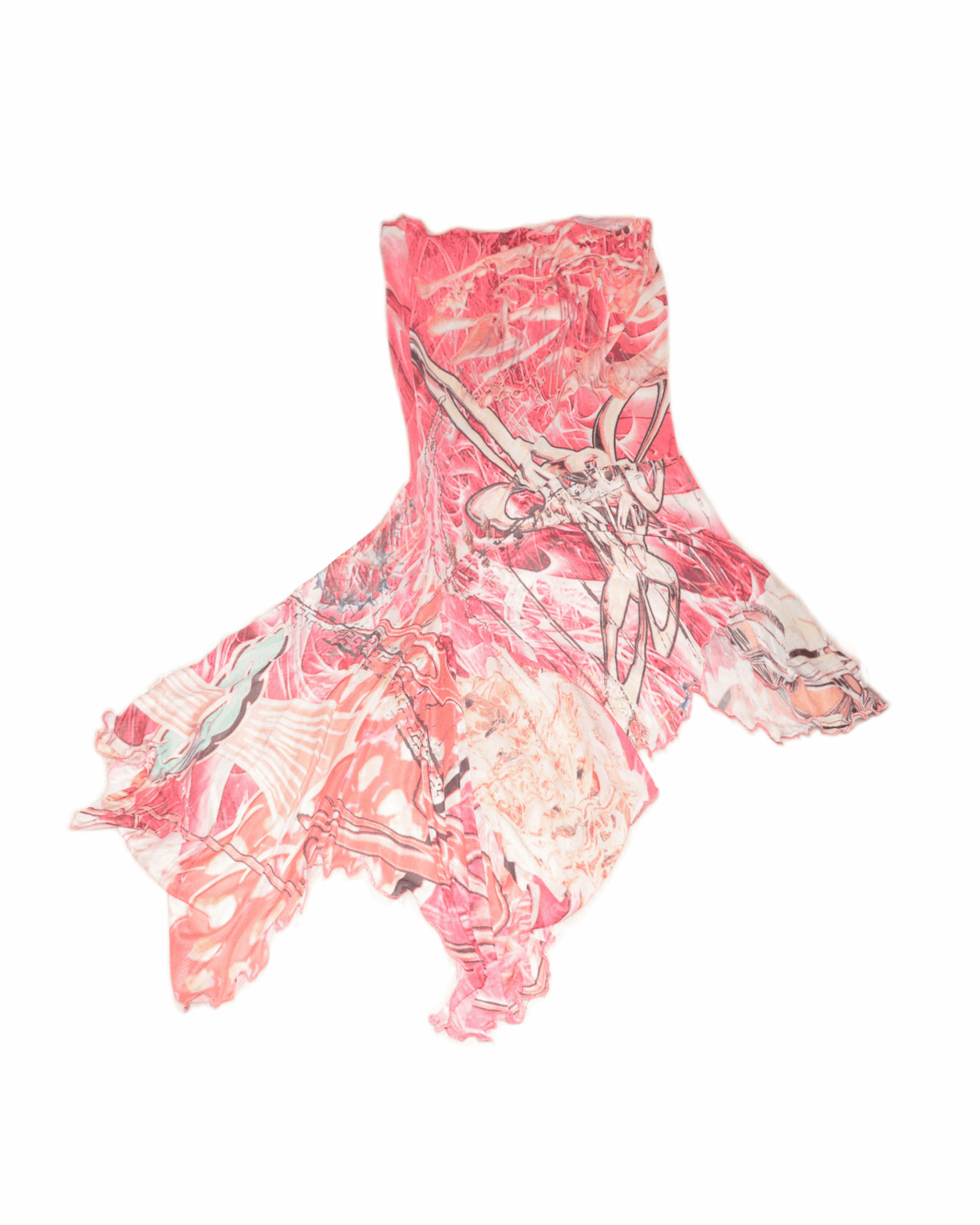 Bone$ Printed Mesh ruffle dress - Image 2