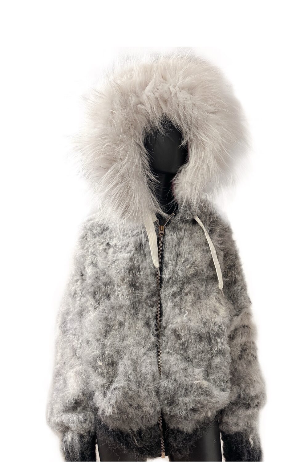 Fuzzy Alpaca zip up hoodie