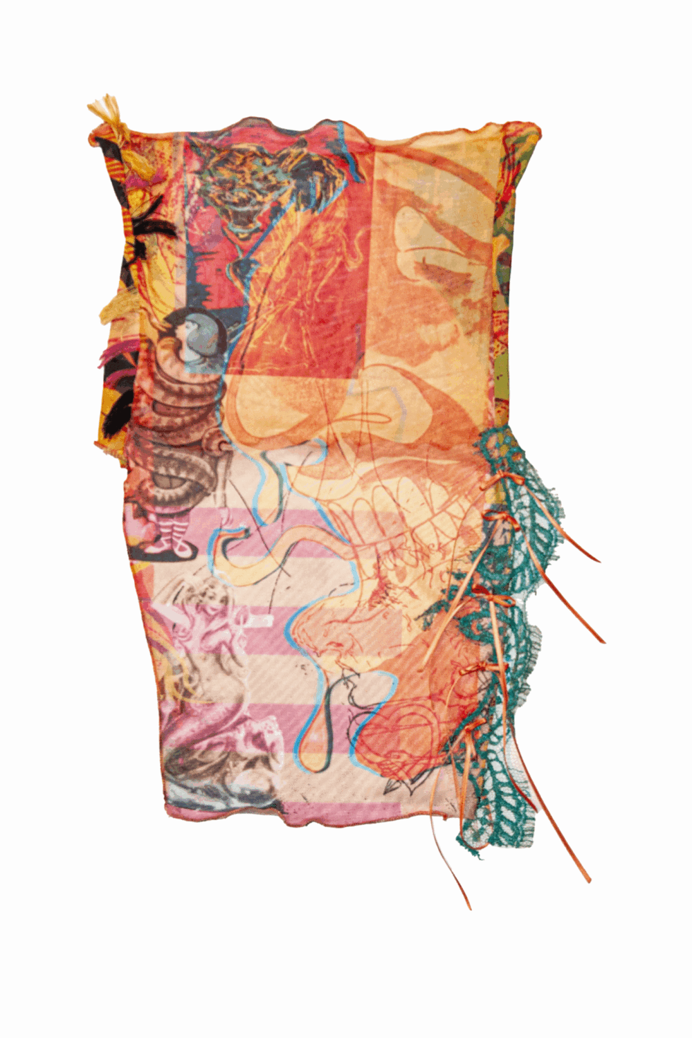 June Recap Printed Mesh top