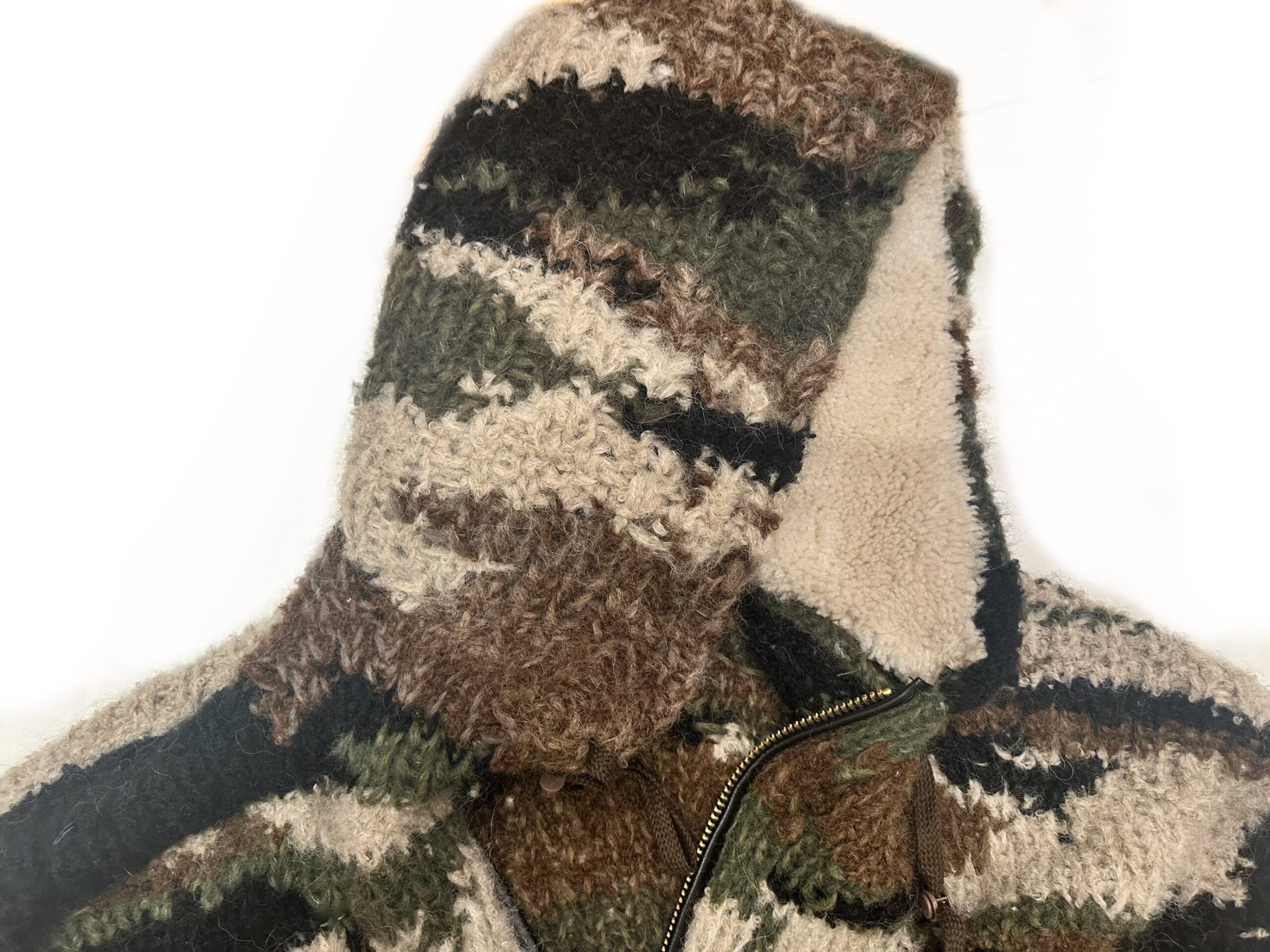 Baby Alpaca Camo Knit Bomber - Image 6