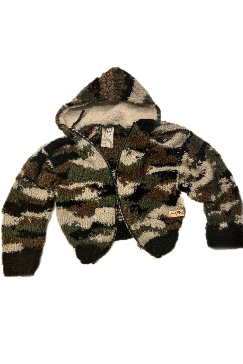 Baby Alpaca Camo Knit Bomber