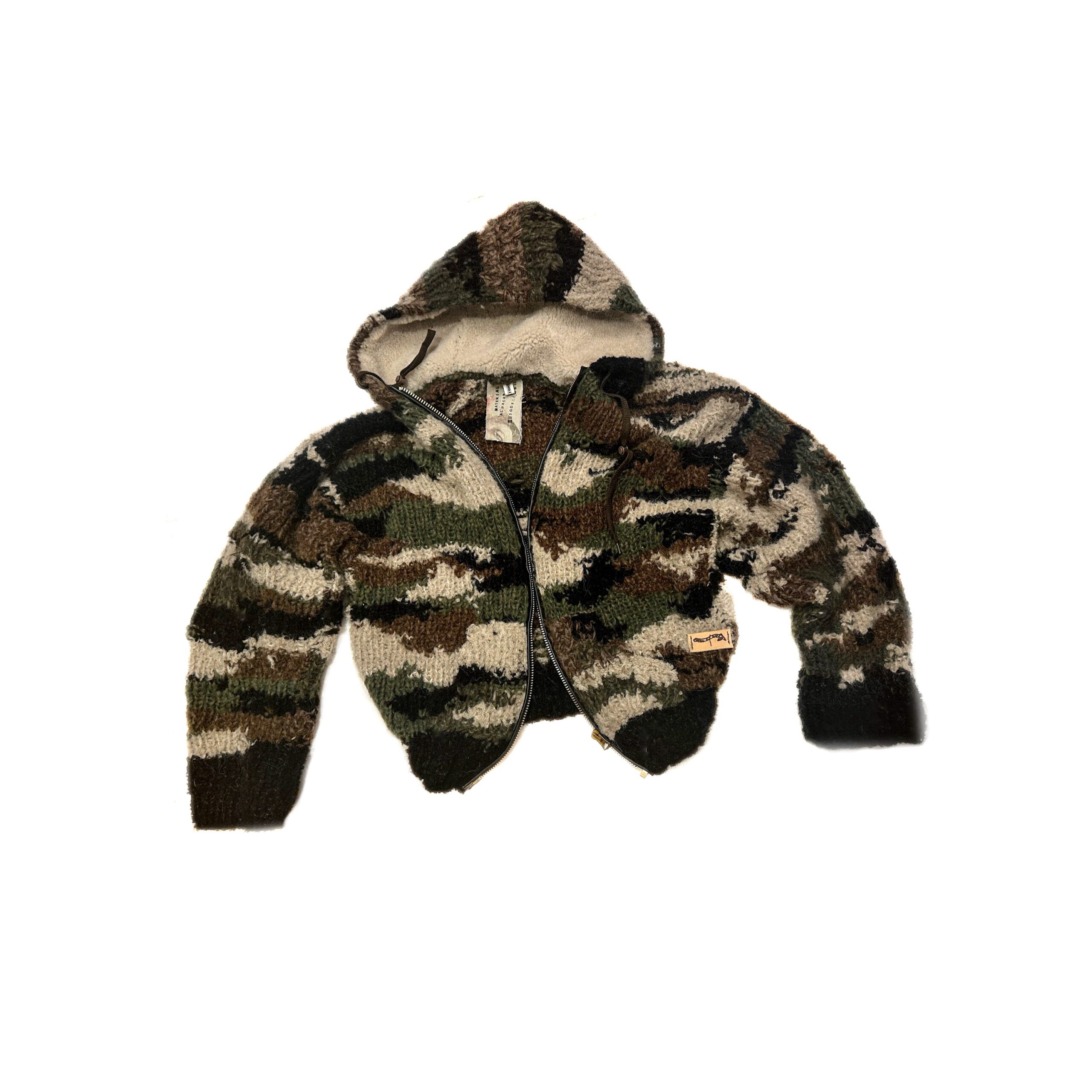 Baby Alpaca Camo Knit Bomber
